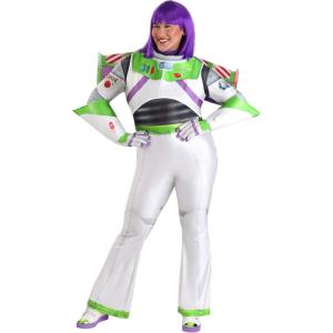 Women’s Plus Size Buzz Lightyear Costume | Disney Pixar Toy Story Space Ranger Jumpsuit, Chest, Wings, Gloves