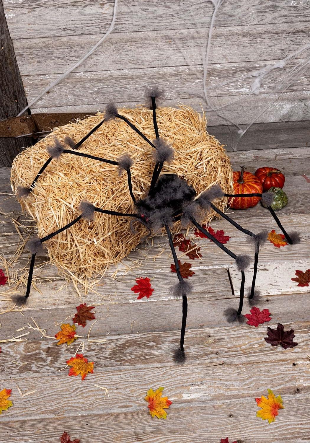 image:imageFun Costumes Large Hairy Gray Spider Decoration for Halloween Poseable 20 Legs amp Faux Fur Spooky Home Decor AccessoryGrey