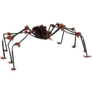 Fun Costumes Large Hairy Gray Spider Decoration for Halloween – Poseable 20″ Legs & Faux Fur – Spooky Home Decor Accessory(Brown)