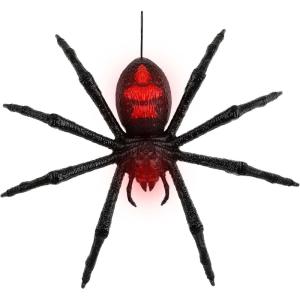 Fun Costumes Light up Red Spider Wall Decoration, Bright LED Battery Operated Indoor Halloween Prop(Standard)