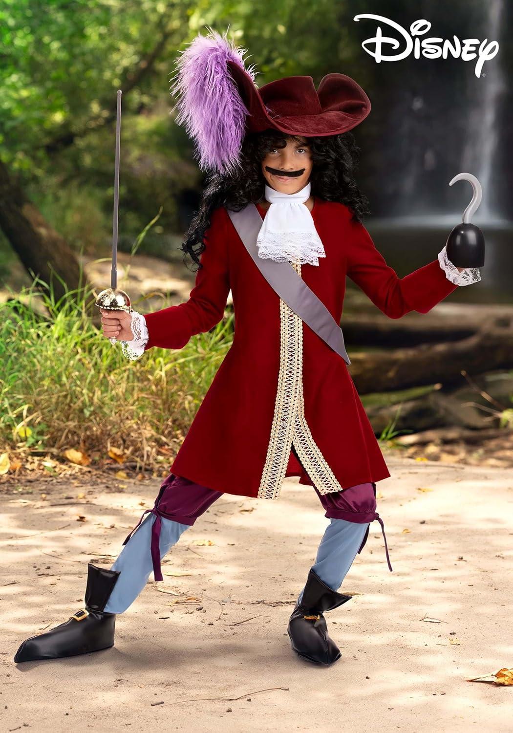 image:imageDisney Boys Deluxe Captain Hook Costume Kids Swashbuckler Pirate Outfit Ideal for Halloween and DressUp