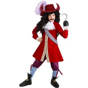 Disney Boy’s Deluxe Captain Hook Costume | Kids’ Swashbuckler Pirate Outfit | Ideal for Halloween and Dress-Up