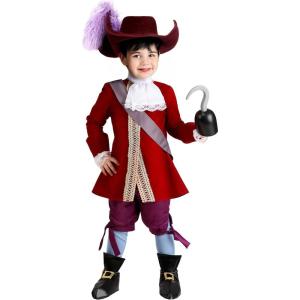 Disney Captain Hook Costume For Kids | Peter Pan Costumes For Halloween And Dress Up | Coat, Pants, & Hat With Feather