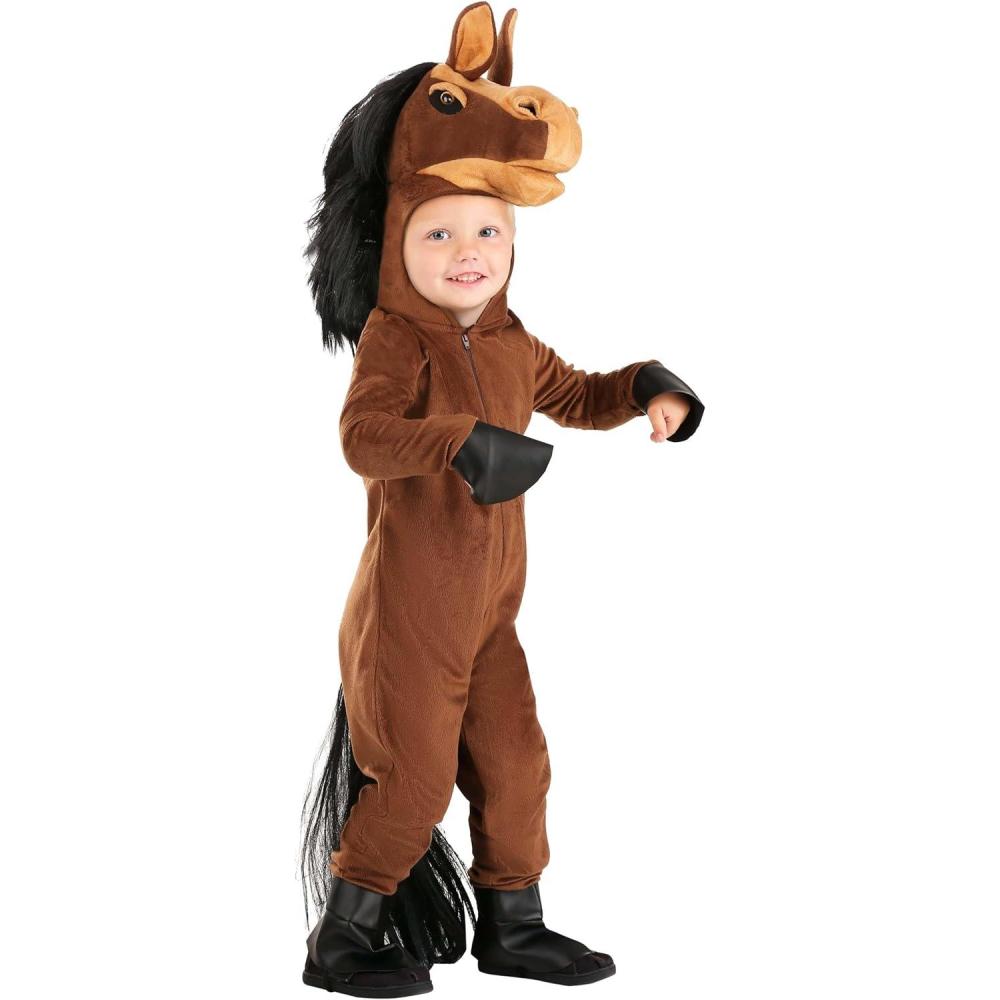 image:imageFun Costumes Horse Toddler Costume  Hooded Jumpsuit with Faux Leather Hooves