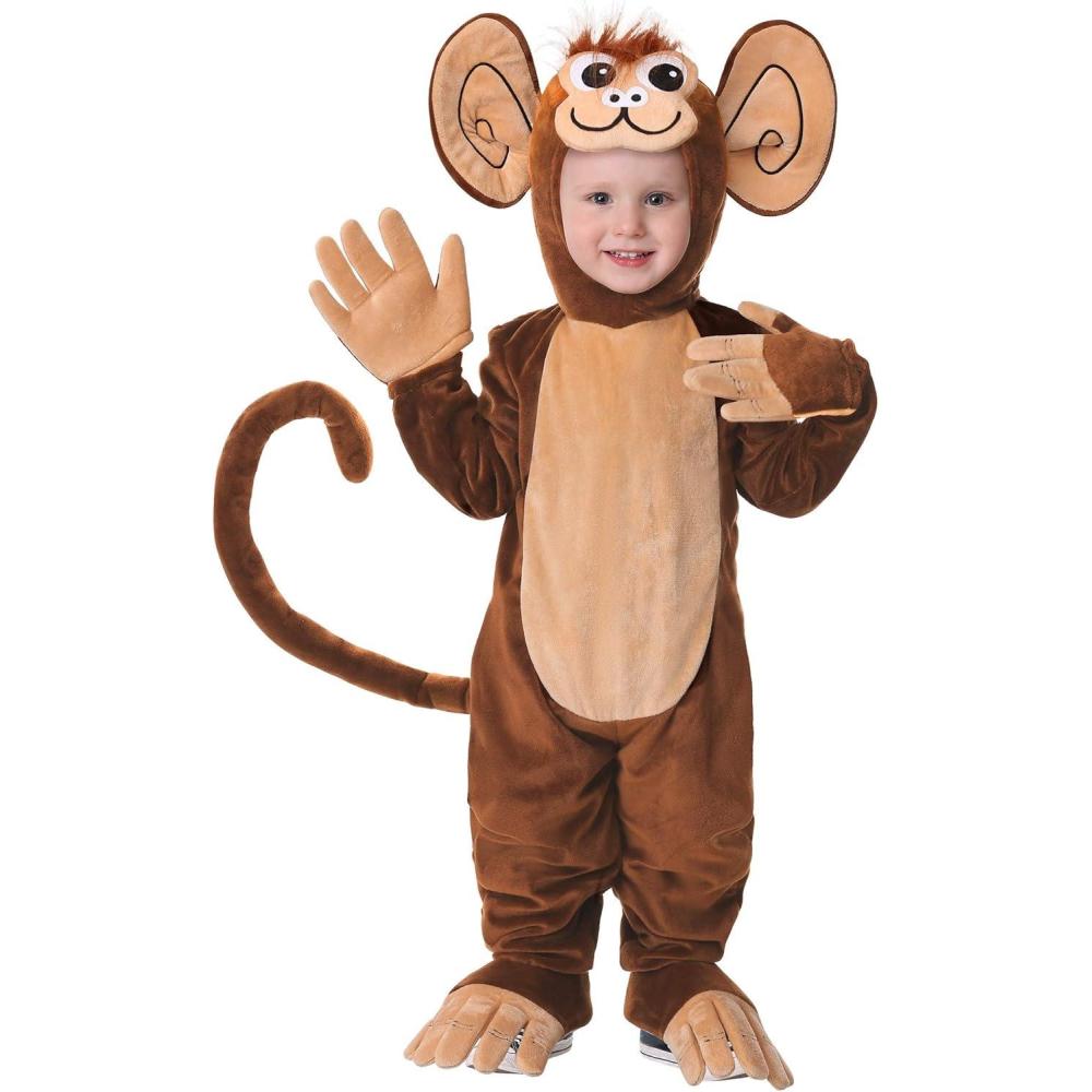 image:imageFun Costumes Toddler Funky Monkey Halloween Costume Baby Dress Up Jumpsuit Outfit With Hood Boot Covers And Gloves