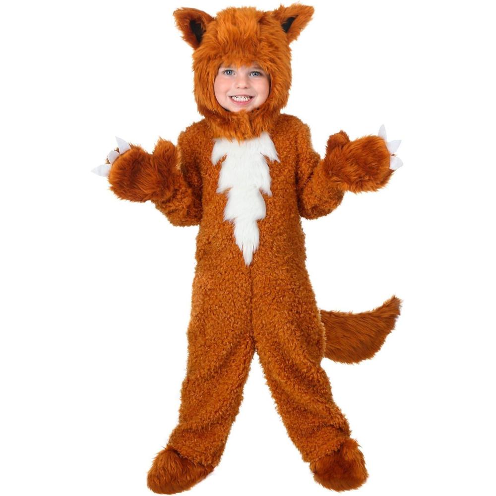 image:imageFurry Fox Costume for Toddlers  Soft Fuzzy Fox Jumpsuit Outfit  Cute Woodland Animal Costumes for Children