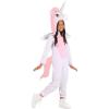image:imageKids Unicorn Jumpsuit Costume with Attached Horn Snout Rib Knit Cuffs and Holographic WingsWhite