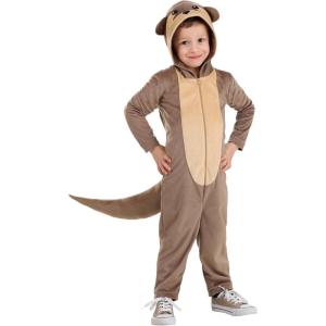 Fun Costumes Otter Costume for Toddlers – Hooded Jumpsuit with Tail and Embroidered Features