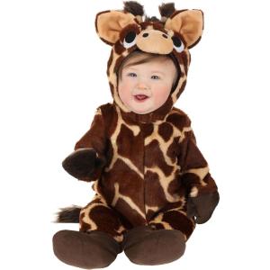Infant Animal Costume for Boys and Girls | Gentle Baby Giraffe Halloween Jumpsuit With Tail and Hood