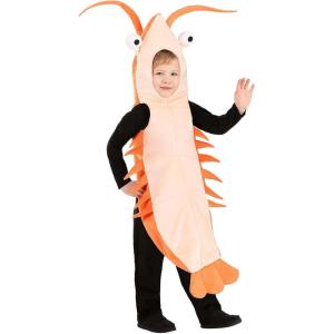 Shrimp Costume for Toddlers – Funny Jumbo Shrimp Pullover Hooded Tunic Halloween Crustacean Outfit for Kids