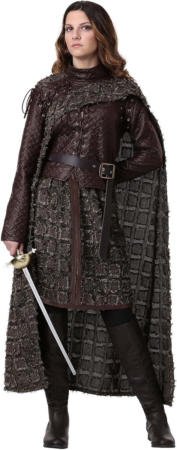 image:imageAdult Winter Warrior Costume for Women Renaissance Womens Attire Caped Medieval Fighter Halloween OutfitCostume
