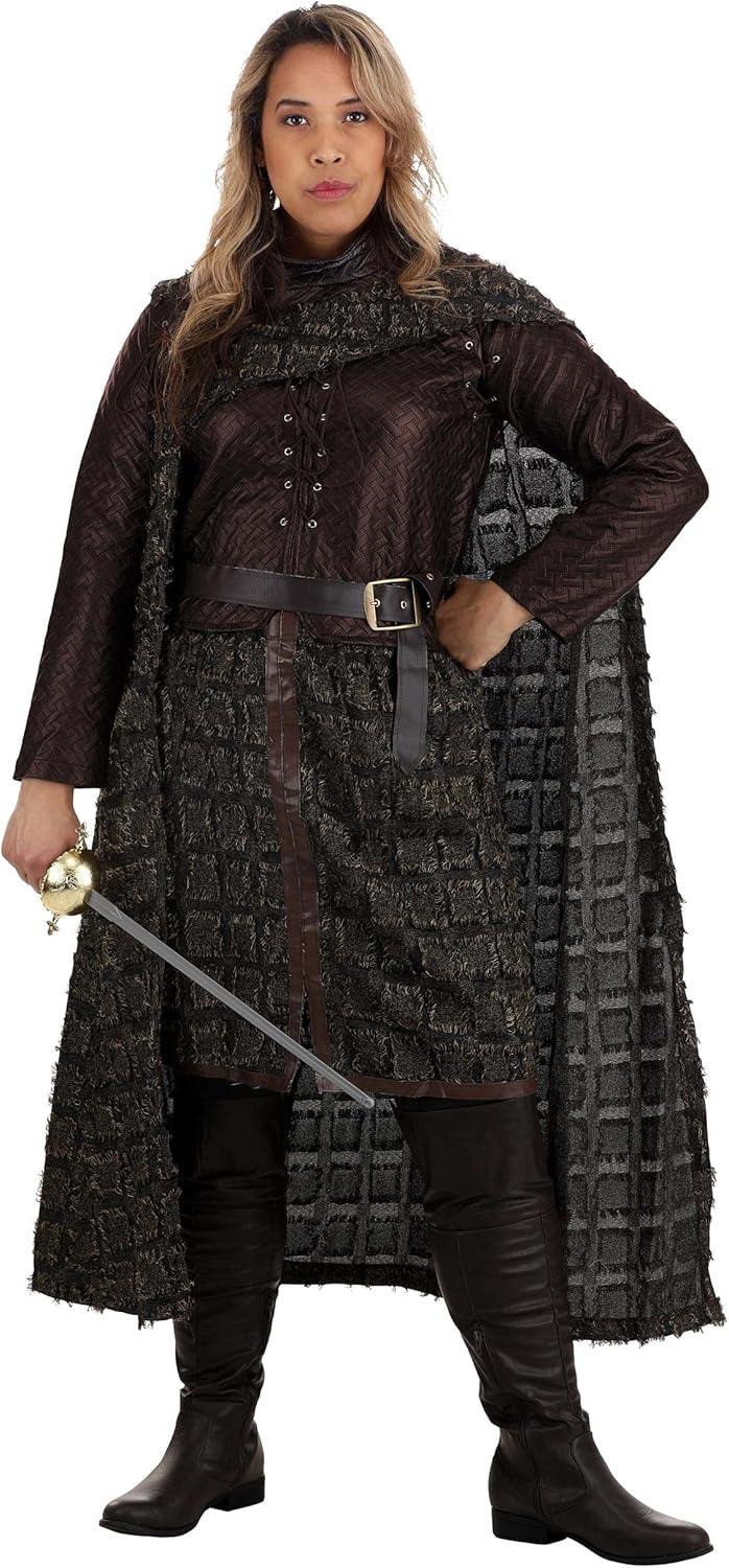 image:imageAdult Winter Warrior Costume for Women Renaissance Womens Attire Caped Medieval Fighter Halloween OutfitCostume