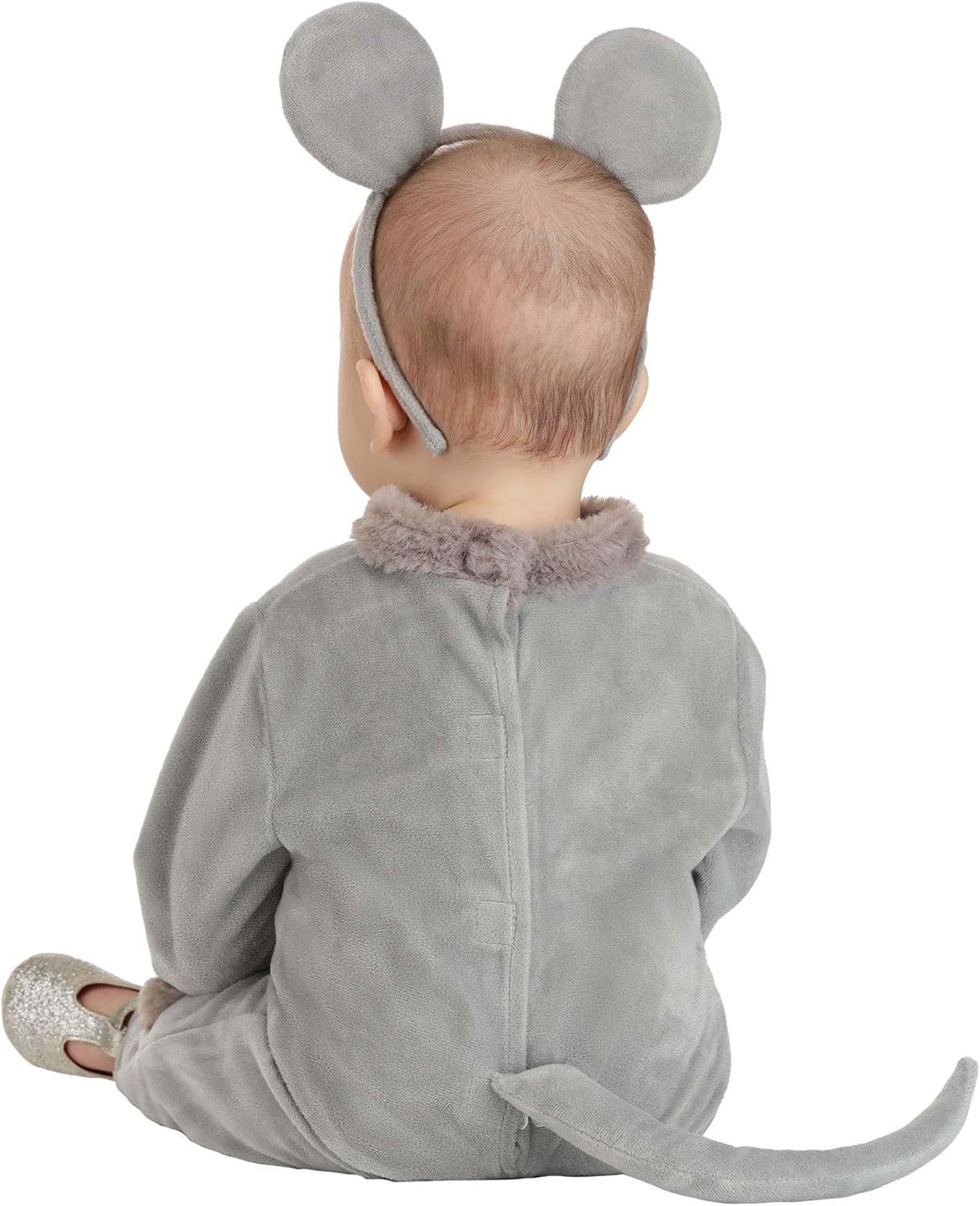 image:imageCozy Mouse Costume for Infants Plush Jumpsuit amp Headband for Baby Halloween Dress Up or Animal Theme Photoshoots