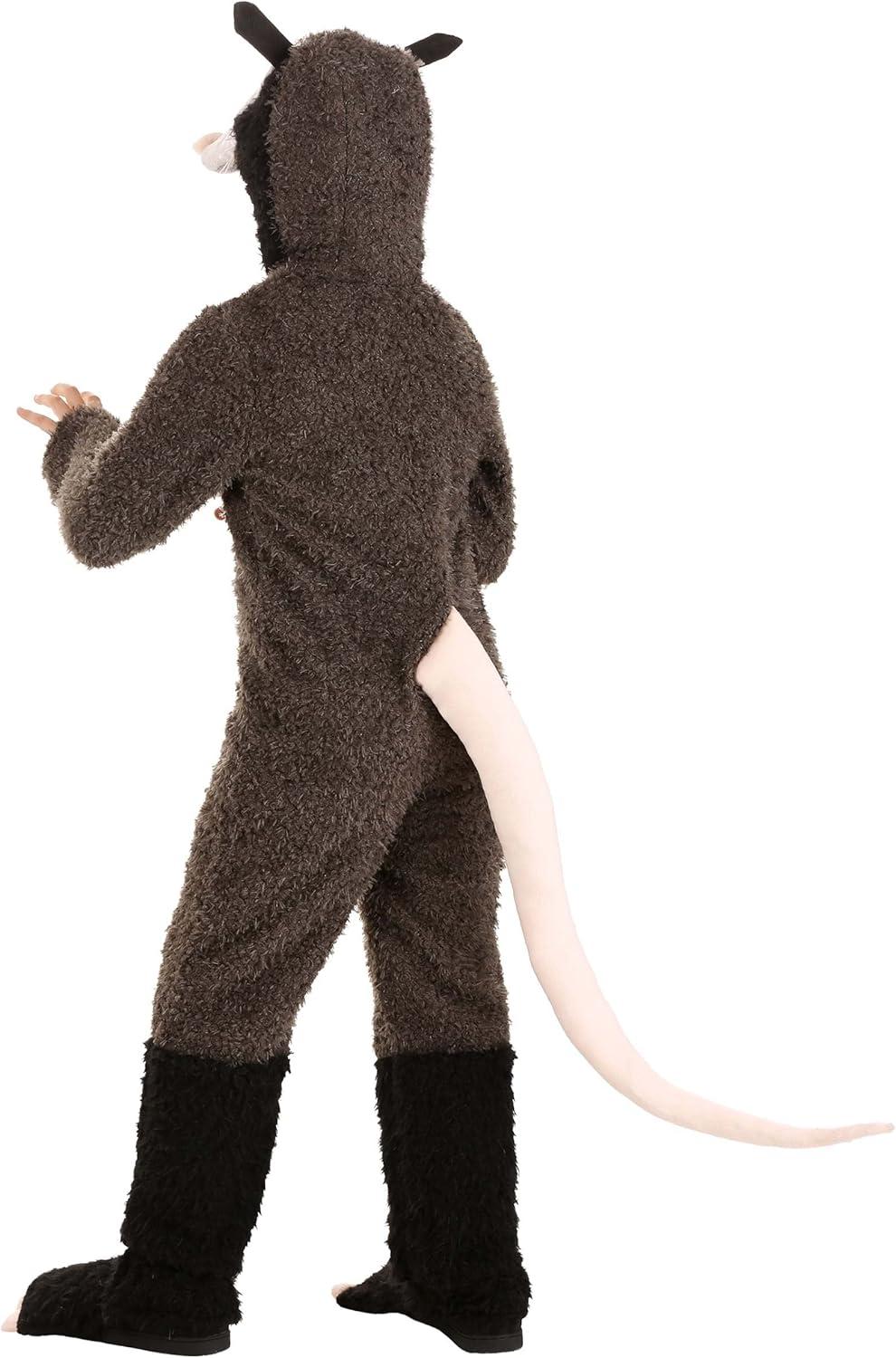 image:imageFuzzy Possum Kids Costume Hooded Jumpsuit and Shoe Covers
