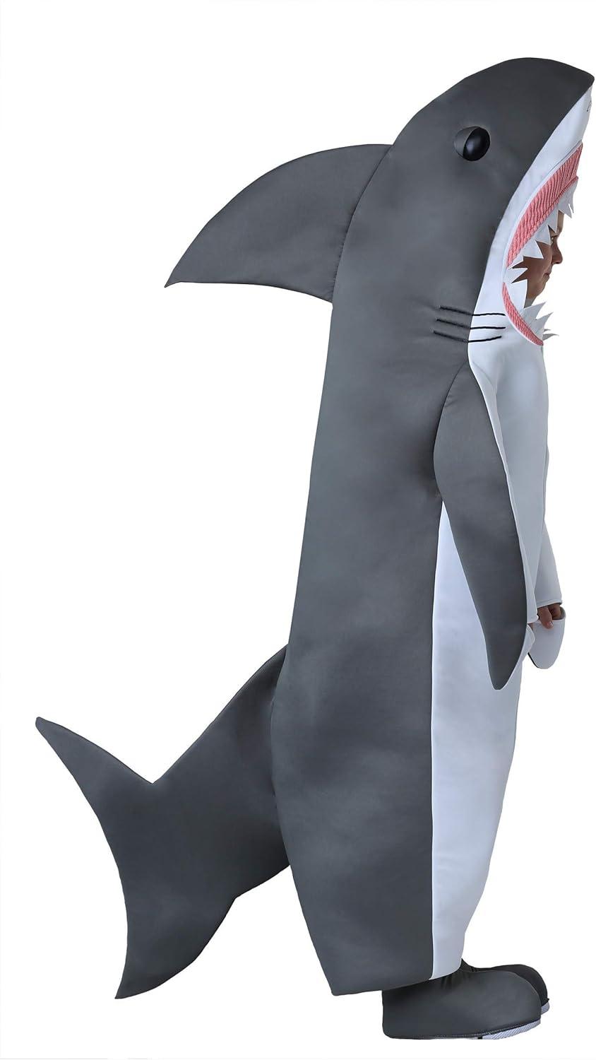image:imageGreat White Shark Costume Kids Shark Jumpsuit with Shark Face Hood