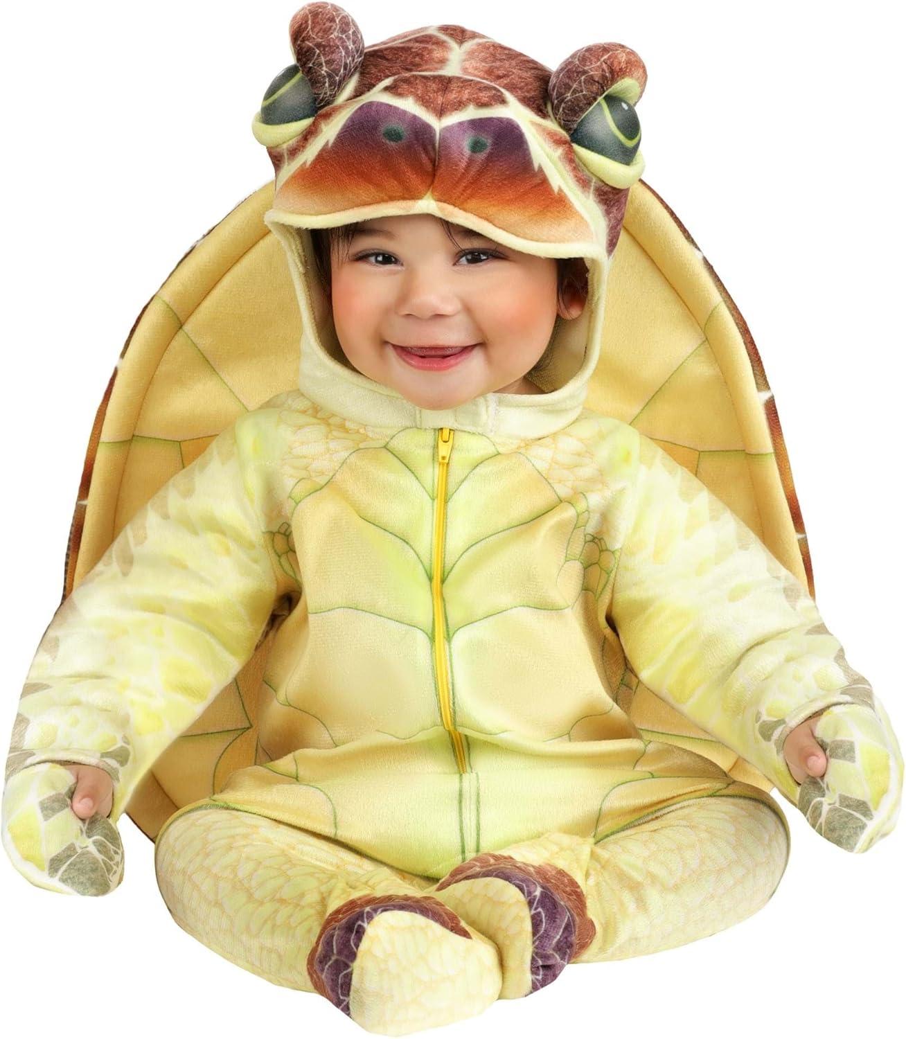 image:imageInfant Sea Turtle Costume with Hooded Jumpsuit Mitts Shoe Covers and Shell for Halloween and Play Pretend Dress Up