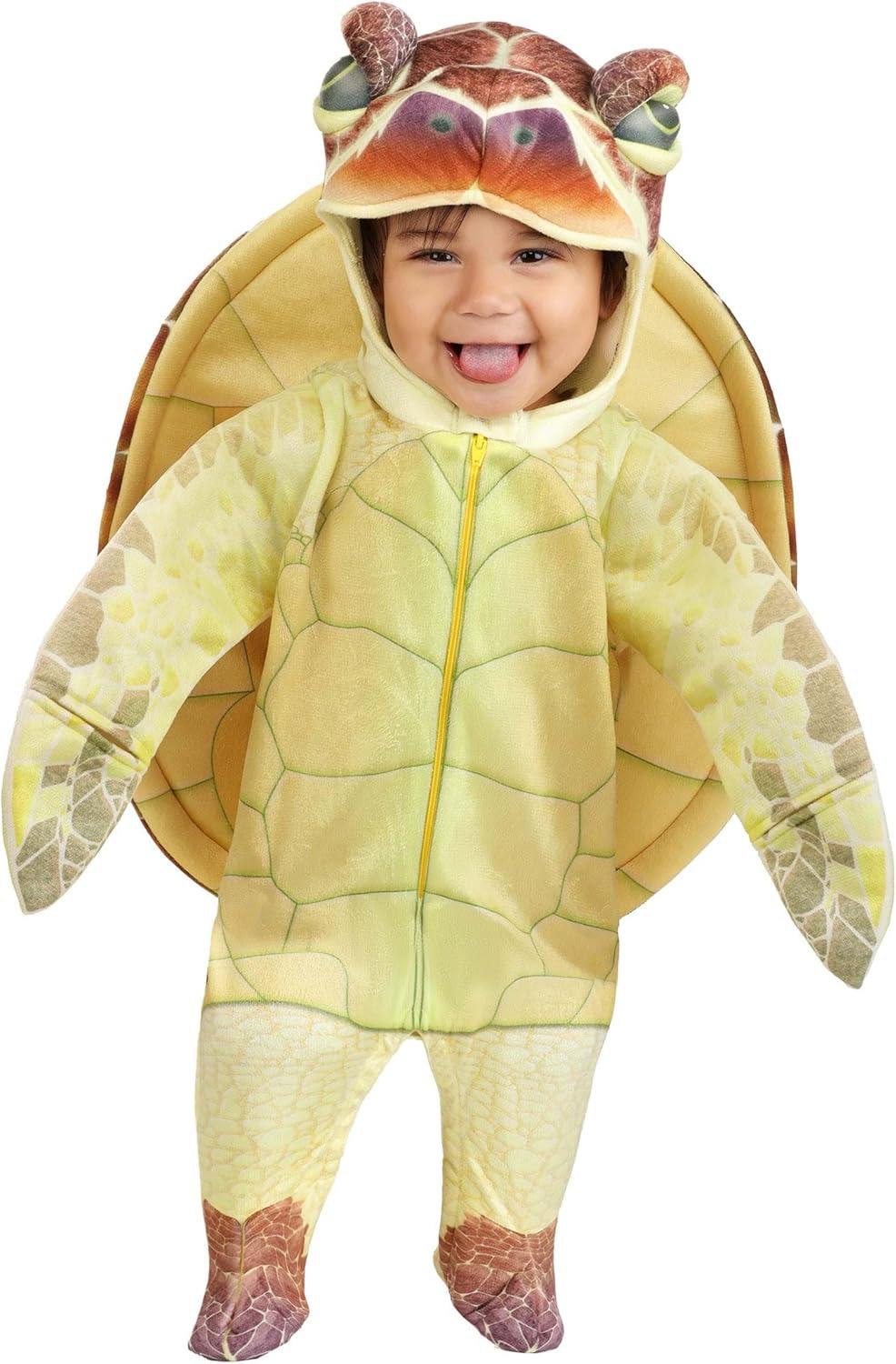 image:imageInfant Sea Turtle Costume with Hooded Jumpsuit Mitts Shoe Covers and Shell for Halloween and Play Pretend Dress Up