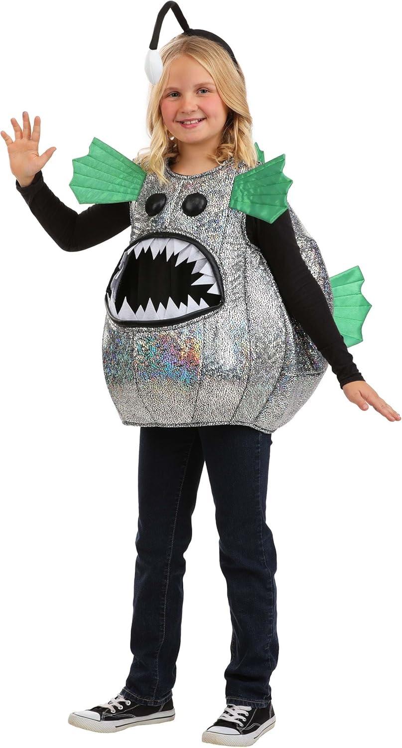 image:imageKids Anglerfish Halloween Costume Tunic with Glow Antenna Headband Deep Sea Ocean Animal Outfit for Dress Up