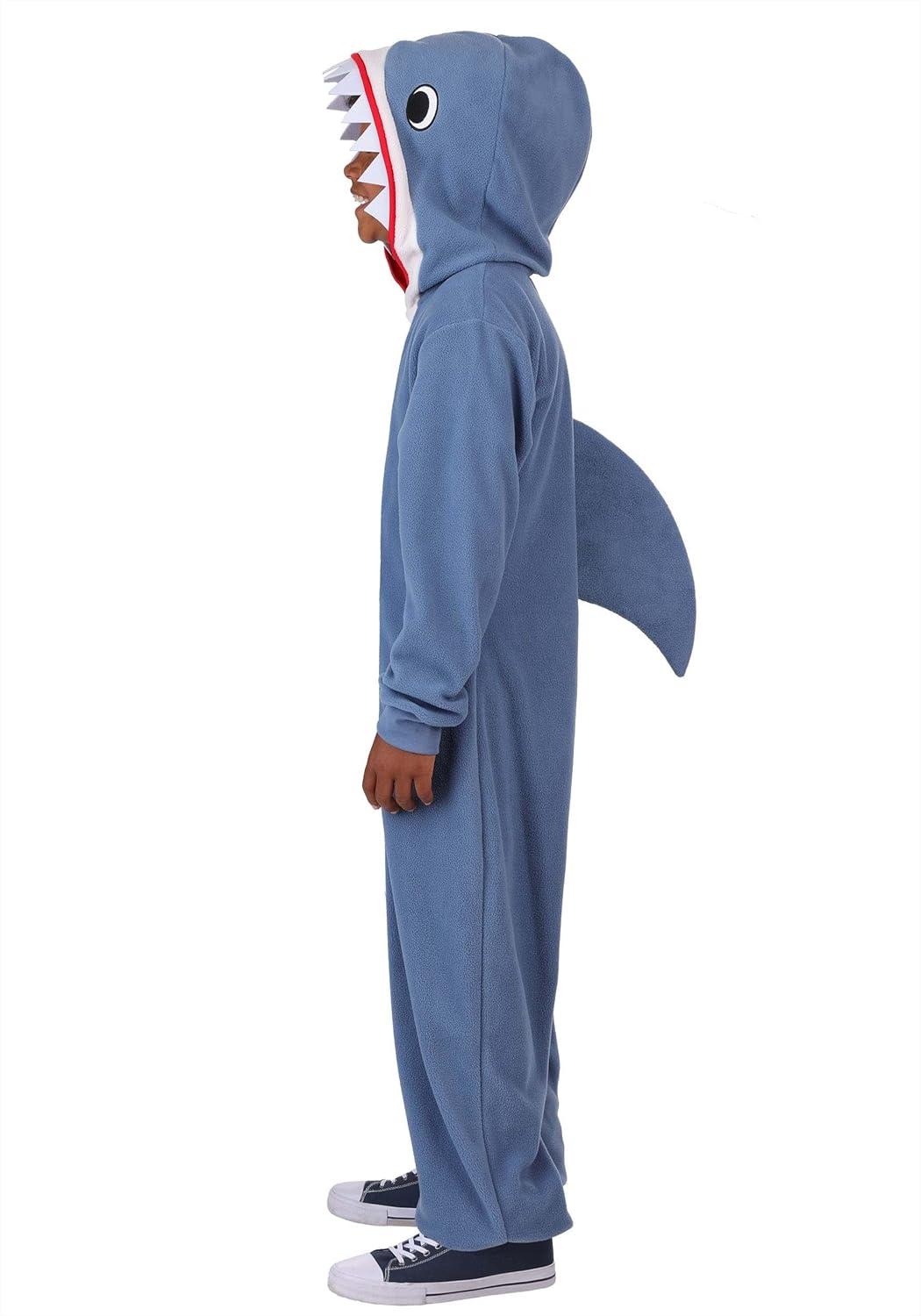 image:imageKids Gray Shark Costume Jumpsuit with Hood Teeth amp Fin Sea Creature Outfit for Halloween amp Dress Up