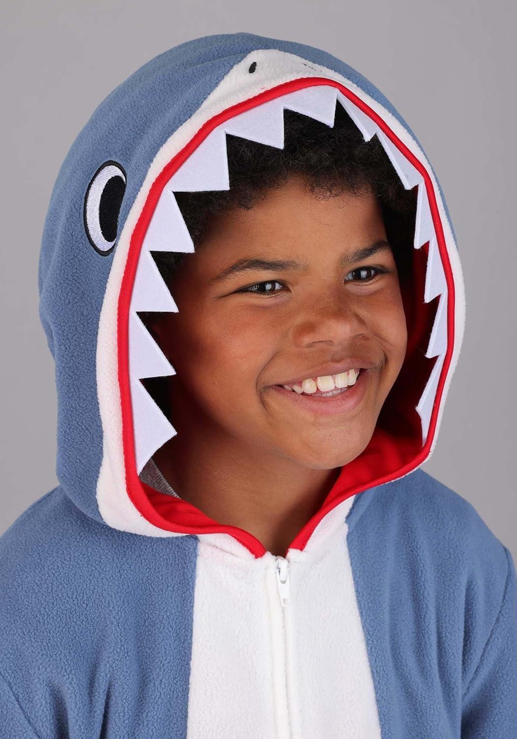 image:imageKids Gray Shark Costume Jumpsuit with Hood Teeth amp Fin Sea Creature Outfit for Halloween amp Dress Up