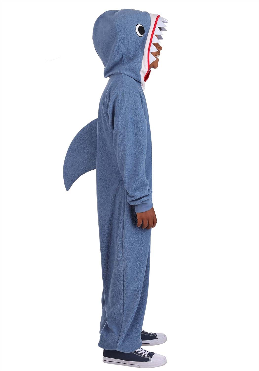 image:imageKids Gray Shark Costume Jumpsuit with Hood Teeth amp Fin Sea Creature Outfit for Halloween amp Dress Up