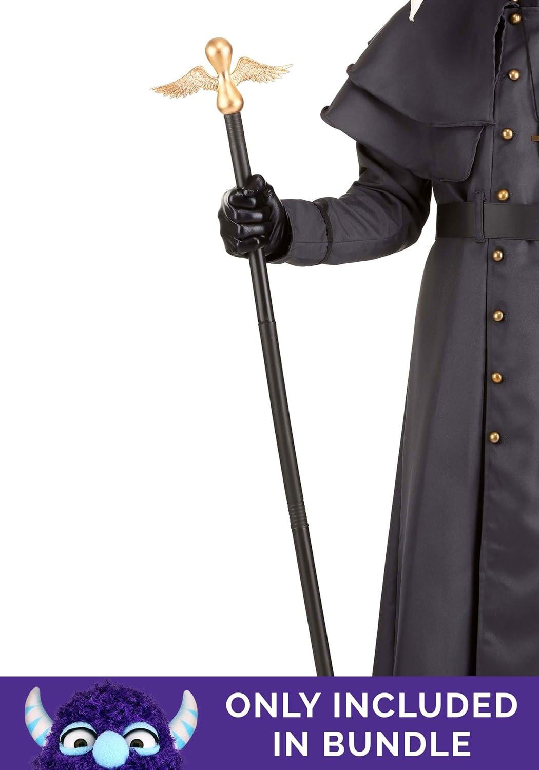 image:imageMens Classic Plague Doctor Costume with Mask Hat Gloves amp Cross Necklace Bubonic Plague Halloween Outfit for AdultsPlague Doctor Costume Black