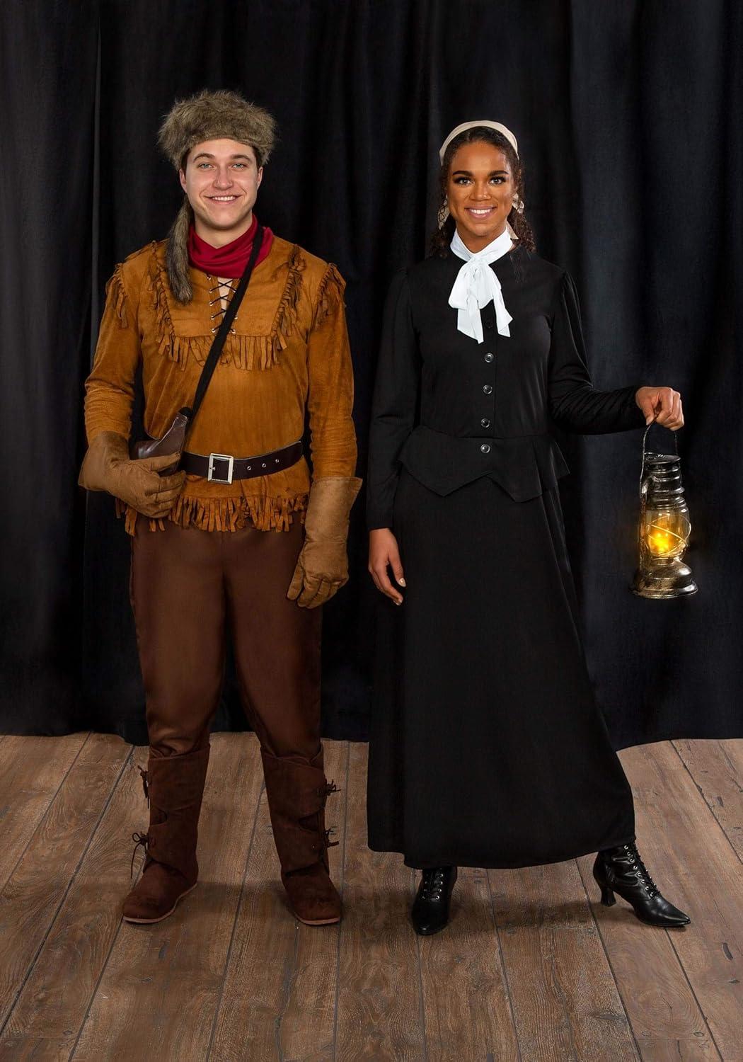 image:imageMens Frontier Costume Davy Crockett Polyester Outfit With Raccoon Hat Belt And Pouch Halloween amp Cosplay Attire