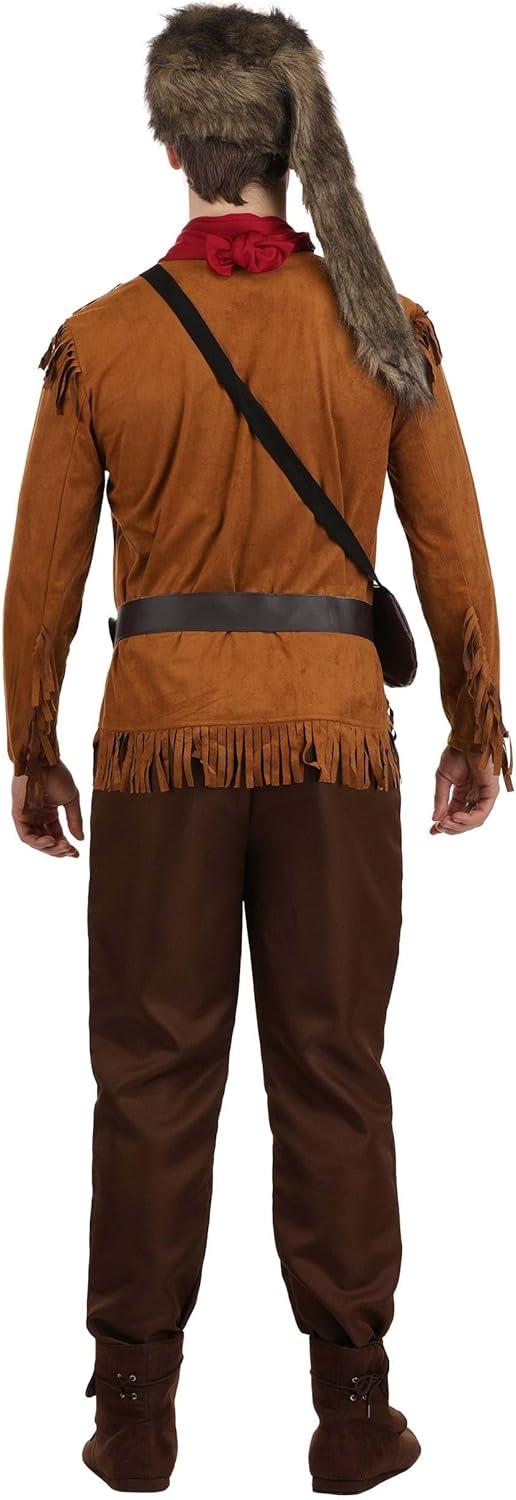 image:imageMens Frontier Costume Davy Crockett Polyester Outfit With Raccoon Hat Belt And Pouch Halloween amp Cosplay Attire
