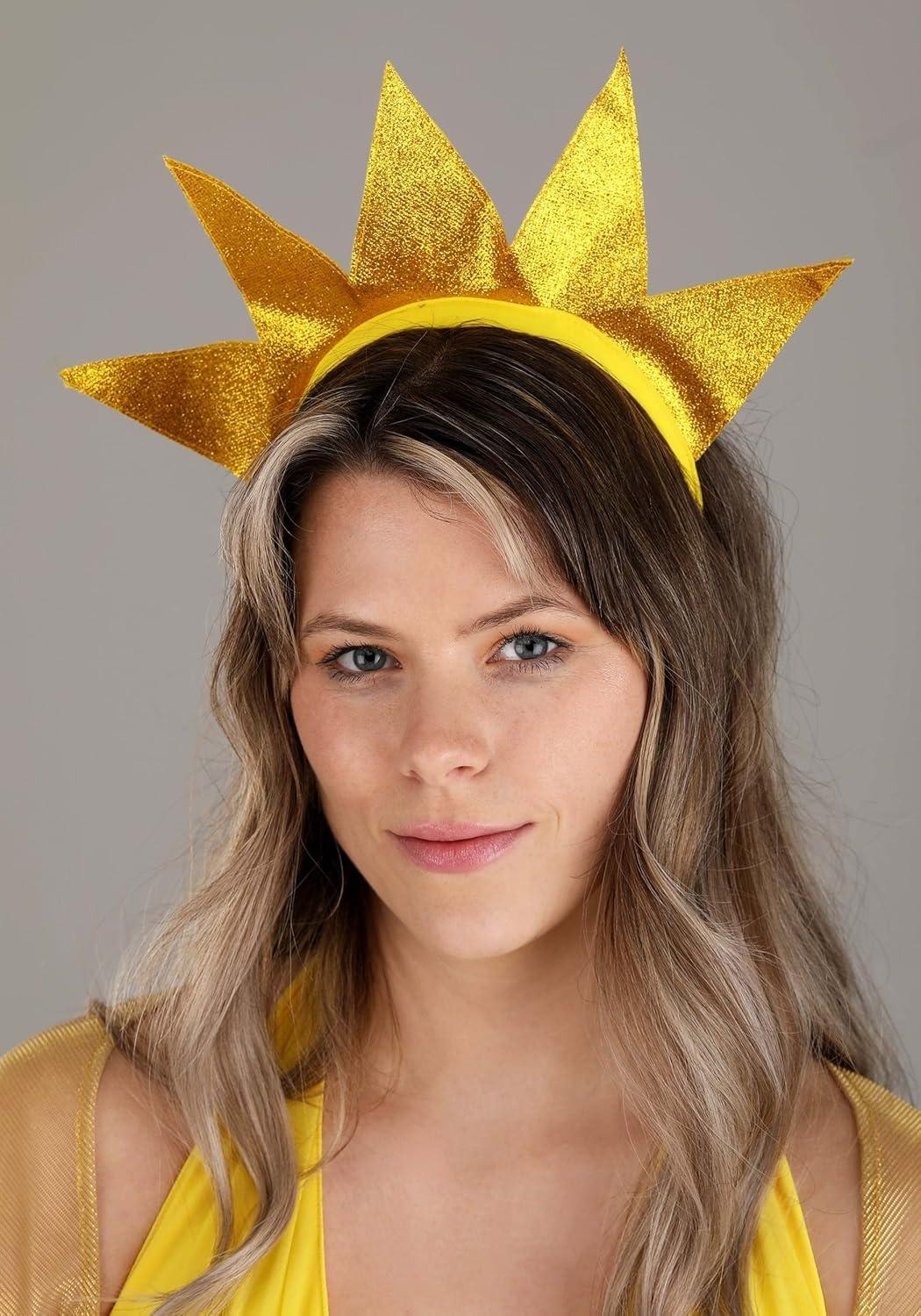 image:imageSun Goddess Costume for Women Halter Dress with Cape Belt and Headband