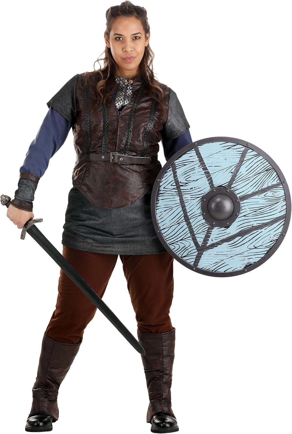 image:imageVikings Lagertha Lothbrok Costume for Women Adult Norse Warrior Shield Maiden CostumeBundle W Shield