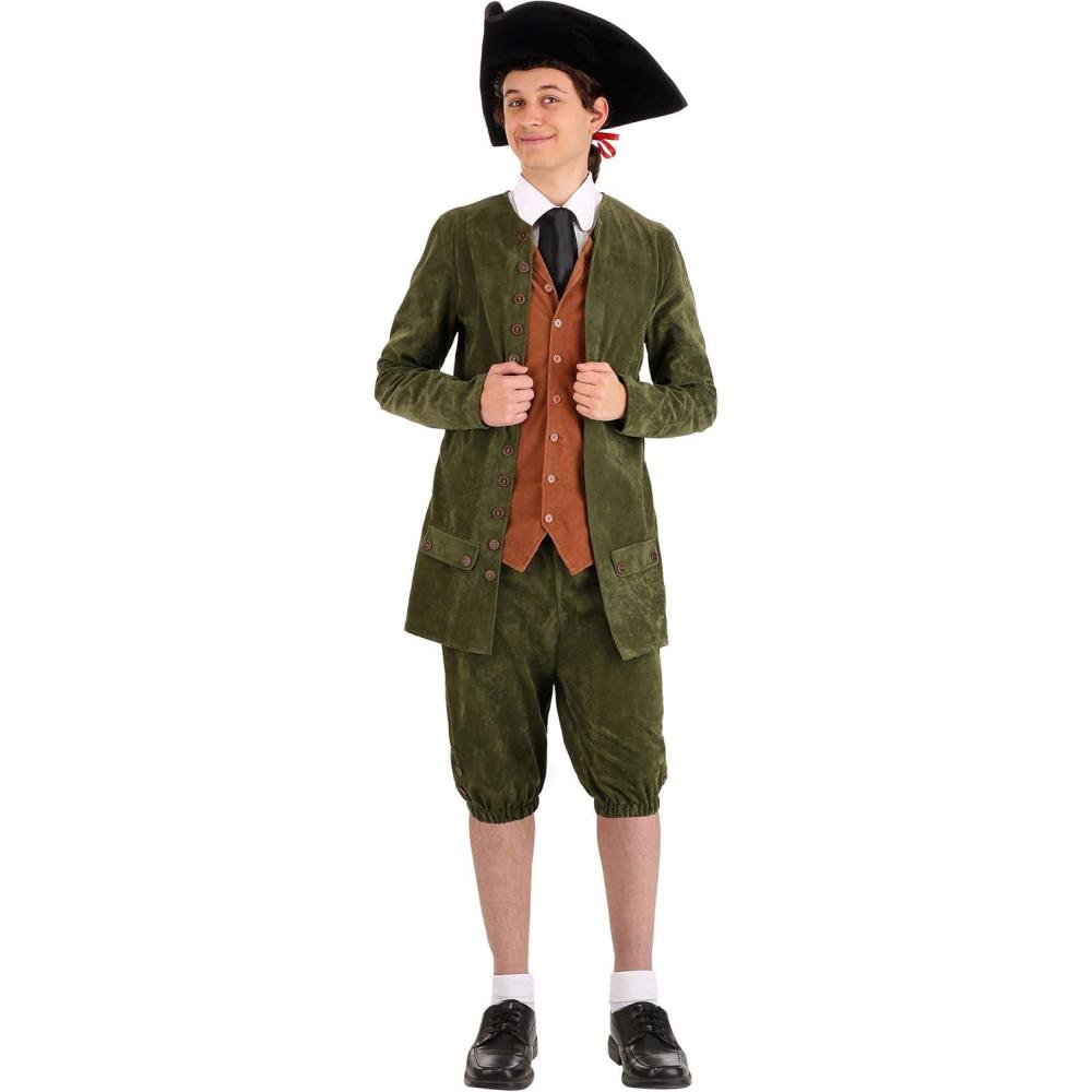 image:imageAdult Colonial Mens Costume With Jacket Pants Scarf amp Hat Cosplay And Dress Up Clothes For HalloweenMulticolored