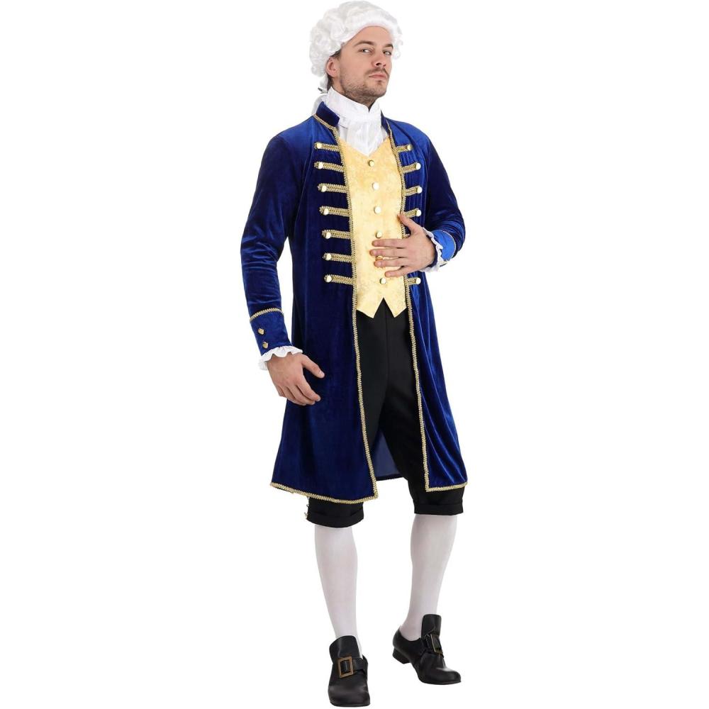 image:imageDeluxe Adult Aristocrat Halloween Costume for Men  Decedent BlueBlooded Nobleman  Victorian Renaissance Outfit