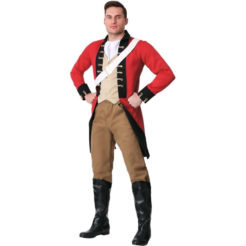 image:imageFun Costumes Adult British Redcoat Costume Mens Revolutionary War Halloween Outfit Historical Colonial Jacket for TheaterCostume