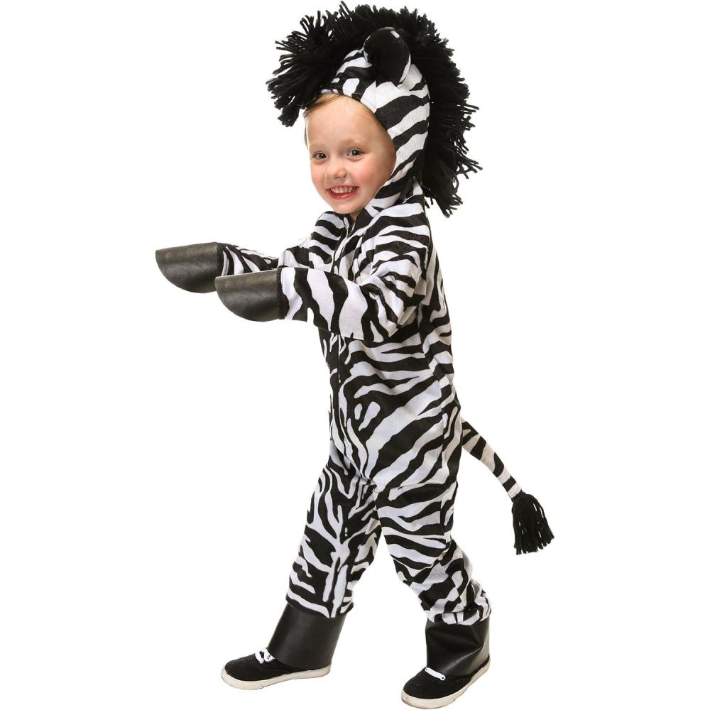 image:imageFun Costumes Child Wild Zebra Costume Jumpsuit with Tail Hood Mane Ears amp Hooves