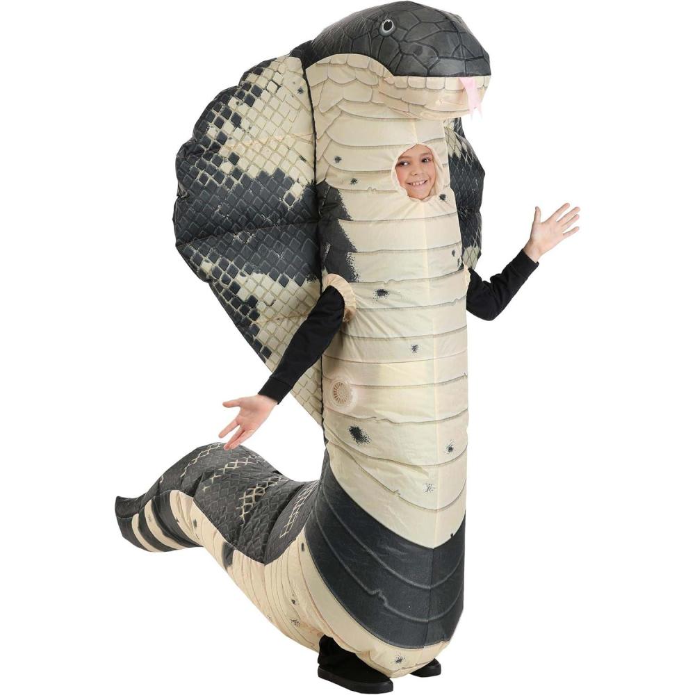 image:imageInflatable Hooded Snake Costume for Kids  Includes Fan Battery Pack amp Enclosed Head  Funny Animal Halloween Outfit