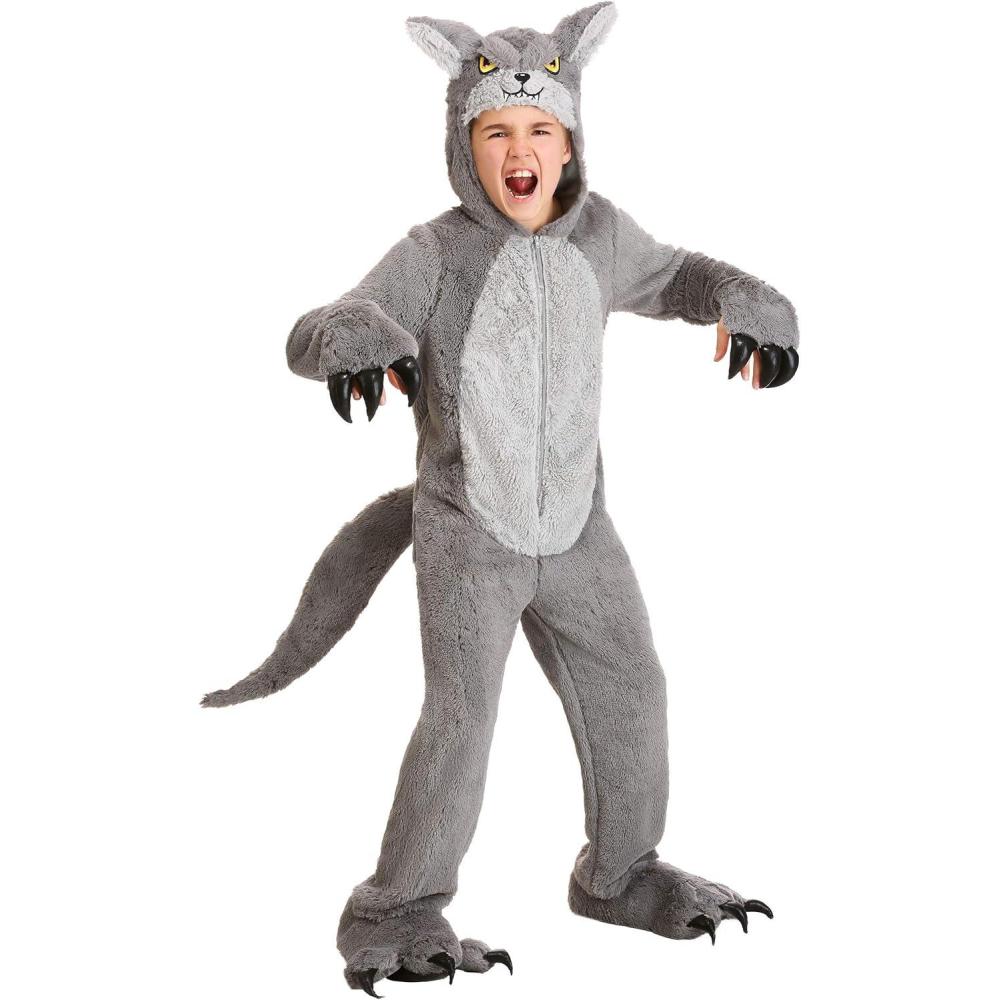 image:imageKids Grey Wolf Jumpsuit Costume Forest Animal Halloween Outfit for Children