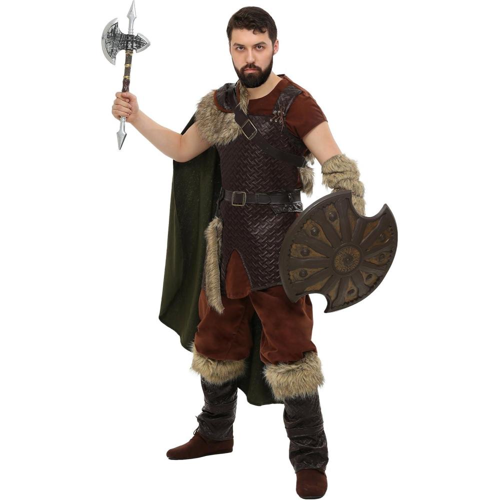 image:imageMens Nordic Viking Costume Adult Norse Warrior Outfit Realistic Viking Costume for Men HalloweenViking Costume
