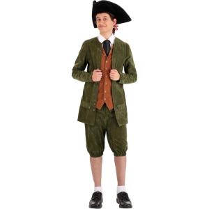 Adult Colonial Mens Costume With Jacket, Pants, Scarf, & Hat | Cosplay And Dress Up Clothes For Halloween(Multi-colored)