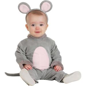 Cozy Mouse Costume for Infants – Plush Jumpsuit & Headband for Baby Halloween Dress Up or Animal Theme Photoshoots