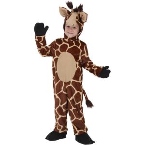 Giraffe Toddler Halloween Costume – Velour Jumpsuit, Mitts, Foot Covers