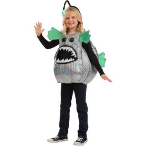 Kids Anglerfish Halloween Costume | Tunic with Glow Antenna Headband Deep Sea Ocean Animal Outfit for Dress Up