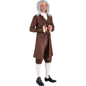 Men?s Benjamin Franklin Costume Adult Founding Father Colonial Costume