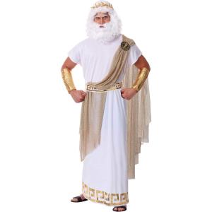 Mens Zeus Halloween Costume | Adult Greek God Complete Outfit for Themed Events and Cosplay(Costume)