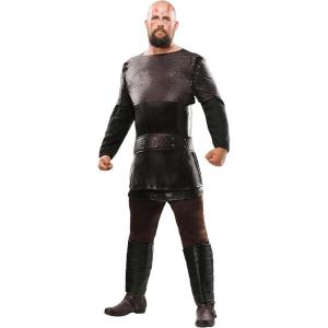 Ragnar Lothbrok Viking Costume For Men | Tunic With Embossed Faux Leather Pieces Plus Pants, Boot Tops, And Belt(Costume)