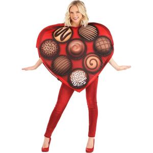 Romantic & Sweet Valentine’s Day Themed Costumes for Adults | Red Heart, Box of Chocolates, or Candy “Be Mine”(Box of Chocolates)
