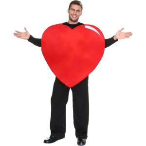 Romantic & Sweet Valentine’s Day Themed Costumes for Adults | Red Heart, Box of Chocolates, or Candy “Be Mine”(Classic Red Heart)
