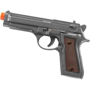 Silver Toy Gun Costume Accessory with Molded Details & Orange Safety Tip for Halloween Outfit Accessories & Play Standard(Standard)