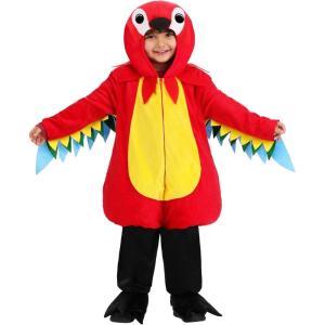 Toddler Squawking Parrot Costume for Kids Includes Hooded Jumpsuit with Wings and Boot Covers for Halloween Dress Up