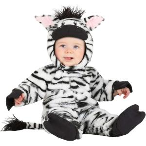 Zebra Costume for Infants – Hooded Jumpsuit with Tail and Booties