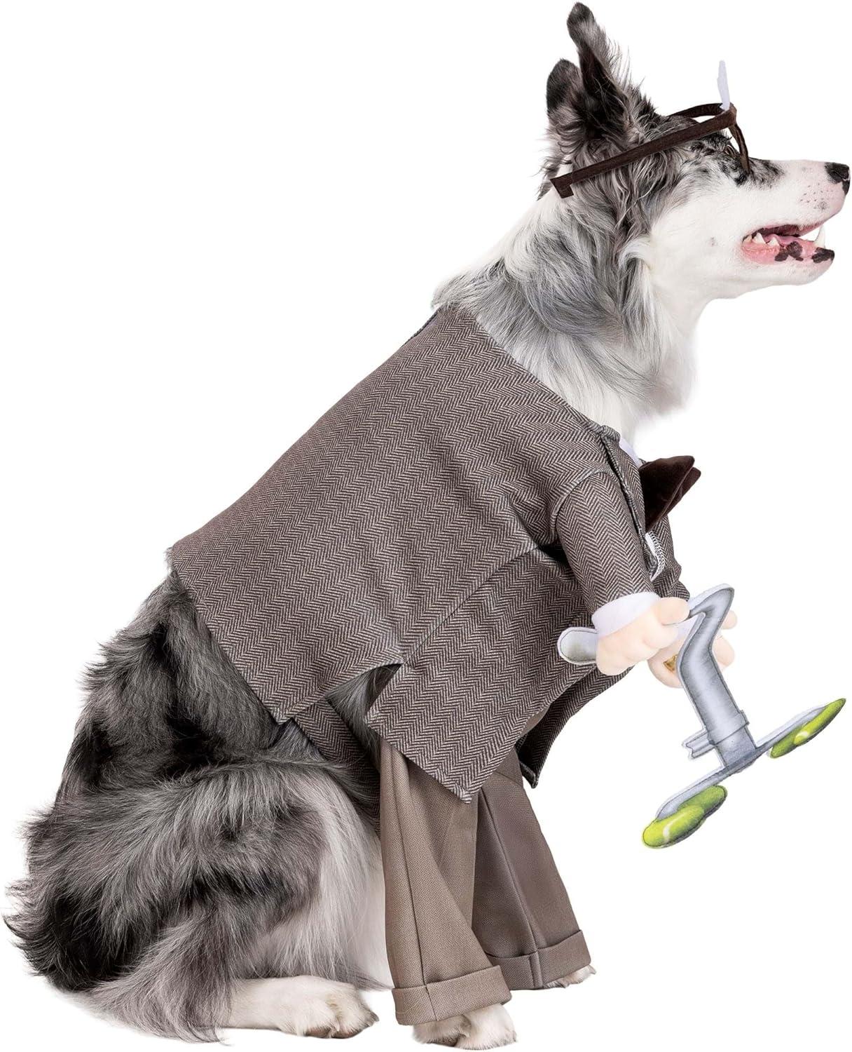 image:imageDisney Pixar Up Carl Pet Costume Dog Outfit with Jacket Shirt Pants Cane Badge and Glasses for Halloween LL